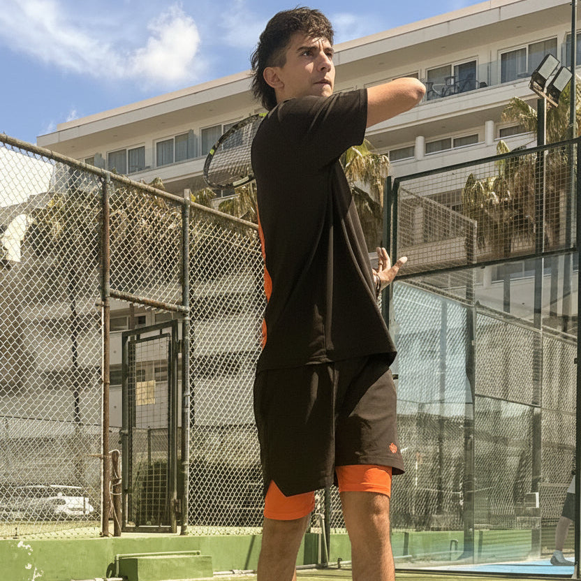 Men’s Performance Ultra Court Tee - Charcoal / Orange
