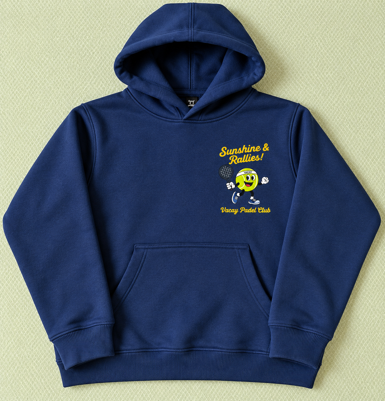 Vacay Padel Club Kids Hoodie - Navy / Yellow