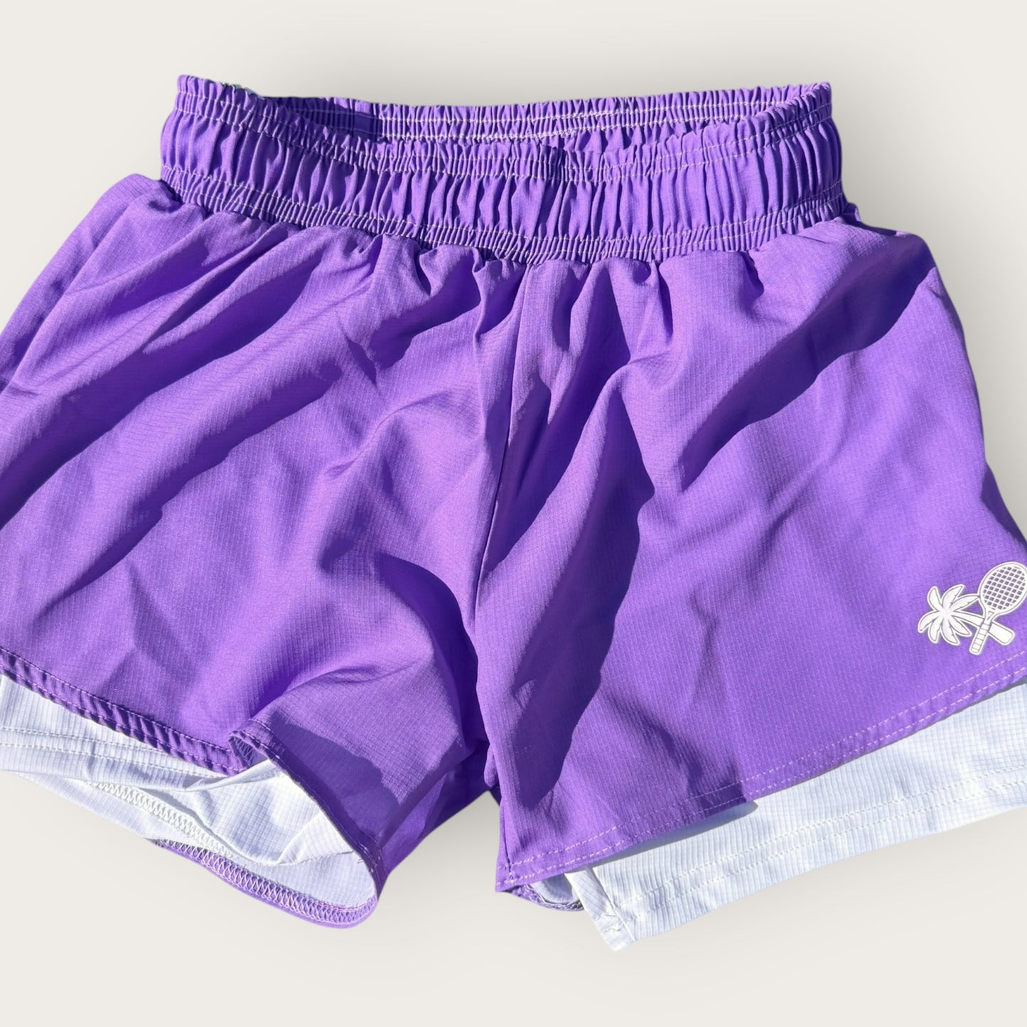 2 in 1 Compression Ultra Court Shorts Womens - Violet