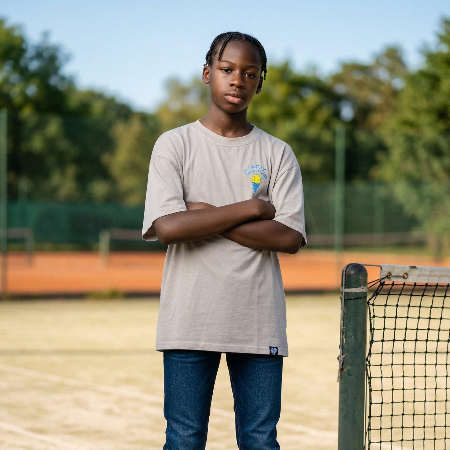 Second Serve Kids Tennis Tee - Graphite
