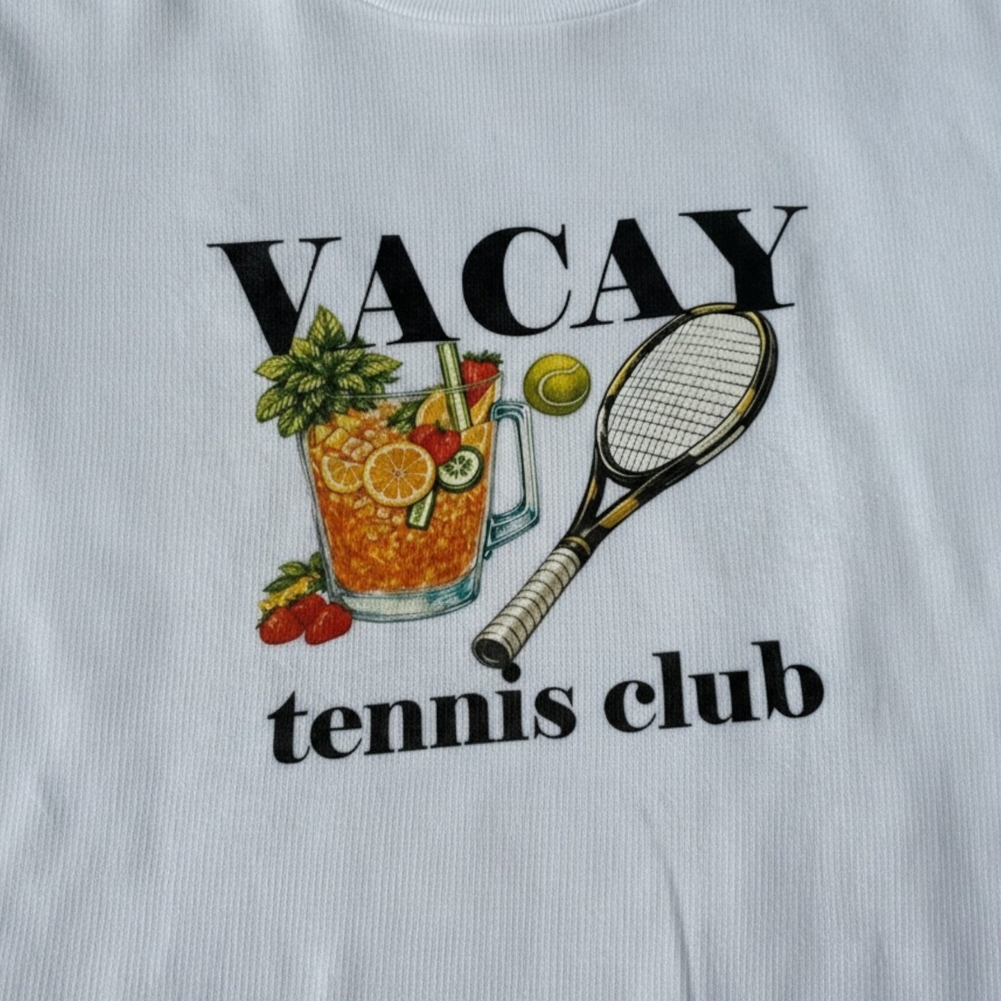 Summer Picnic Tennis Tee Short Sleeve Unisex - white