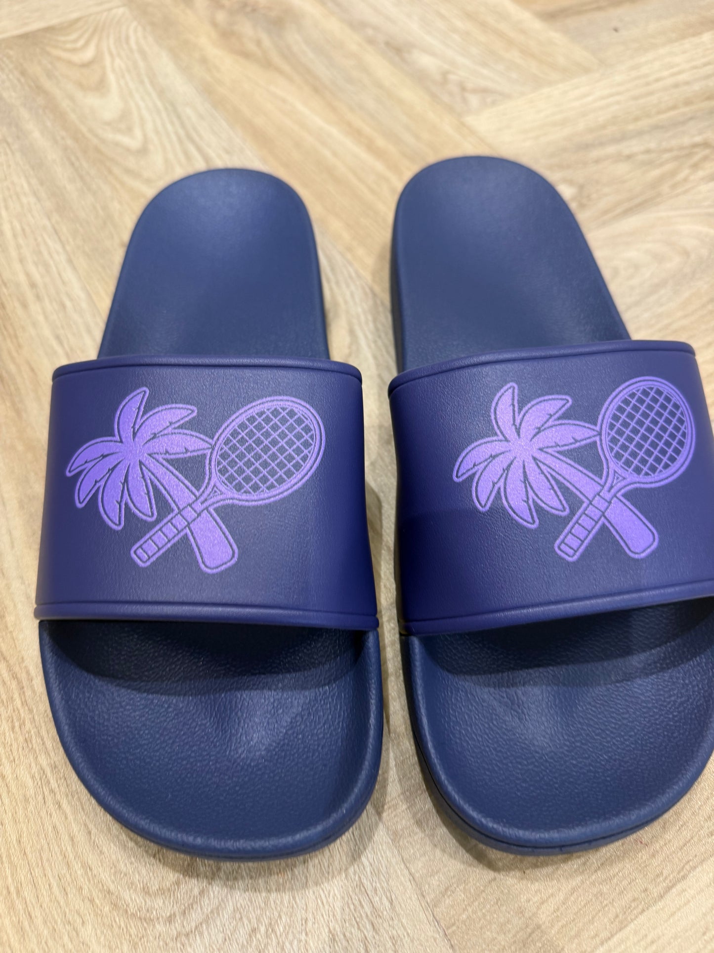 Men's Palm Sliders - Blue / Purple