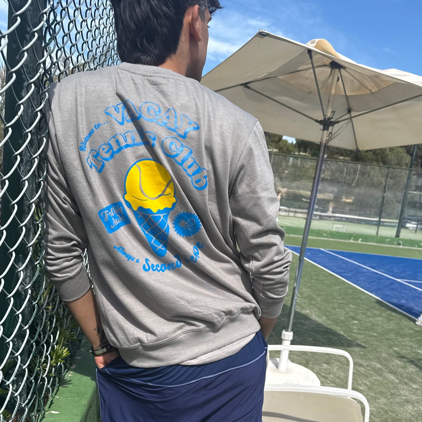 Ice Cream Long Sleeve Tennis Tee Unisex - Graphite