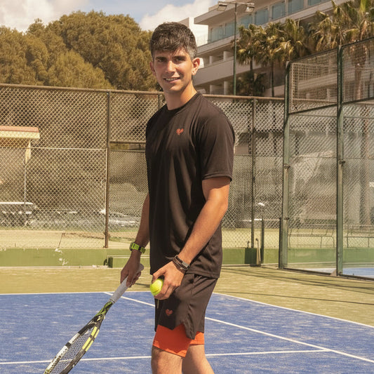 Men’s Performance Ultra Court Tee - Charcoal / Orange