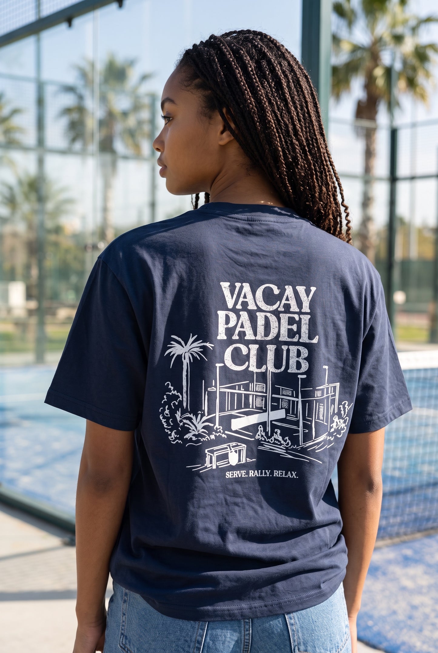 Vacay Padel Club Tshirt - Navy - Unisex