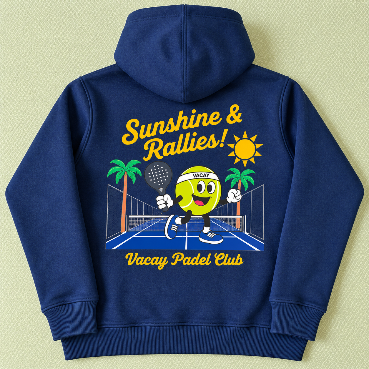 Vacay Padel Club Kids Hoodie - Navy / Yellow