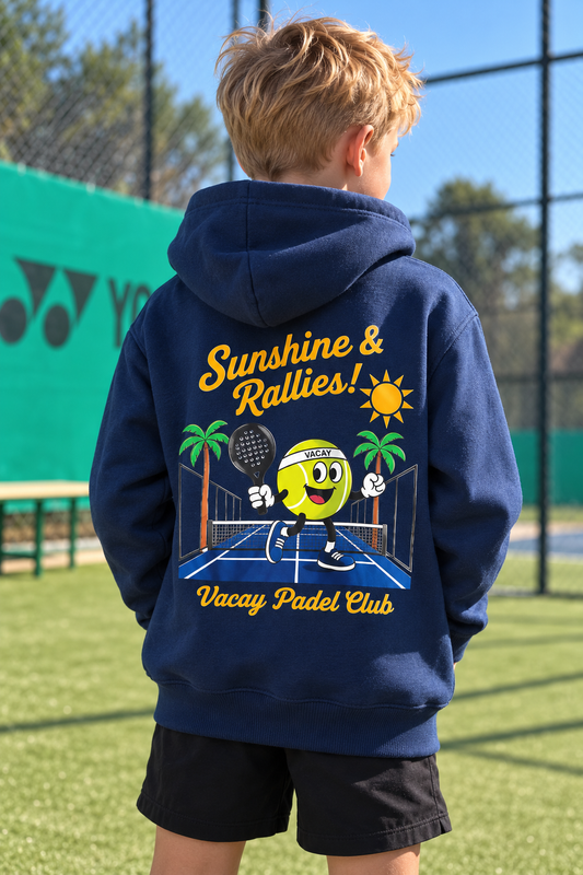 Vacay Padel Club Kids Hoodie - Navy / Yellow