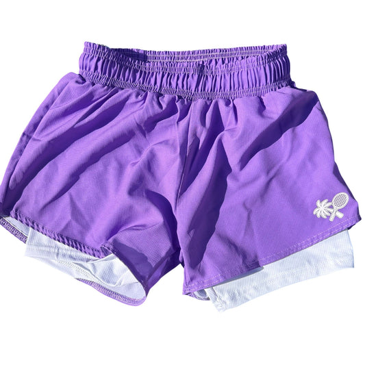 2 in 1 Compression Ultra Court Shorts Womens - Violet