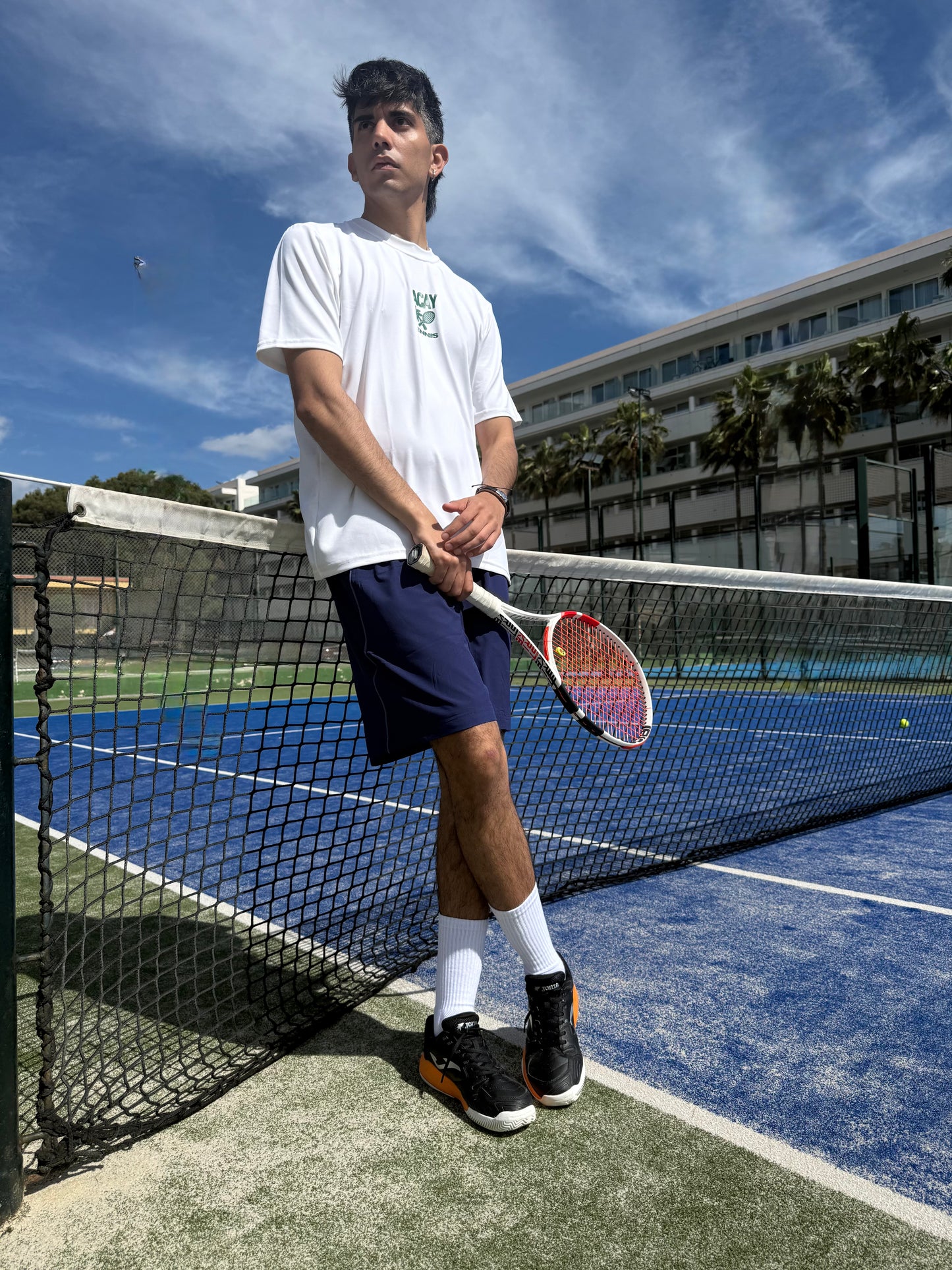 Ace Tennis Men’s Performance Tee - White / Dark Green