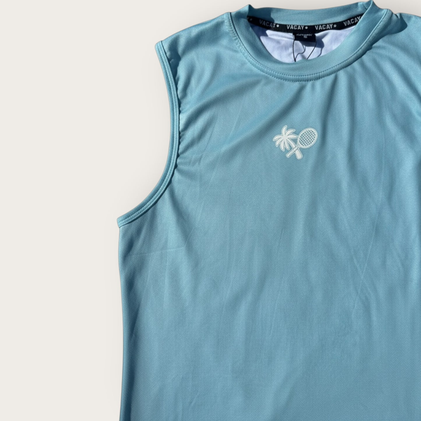 Women’s Tie Break Court Tank - Aqua Marine / White