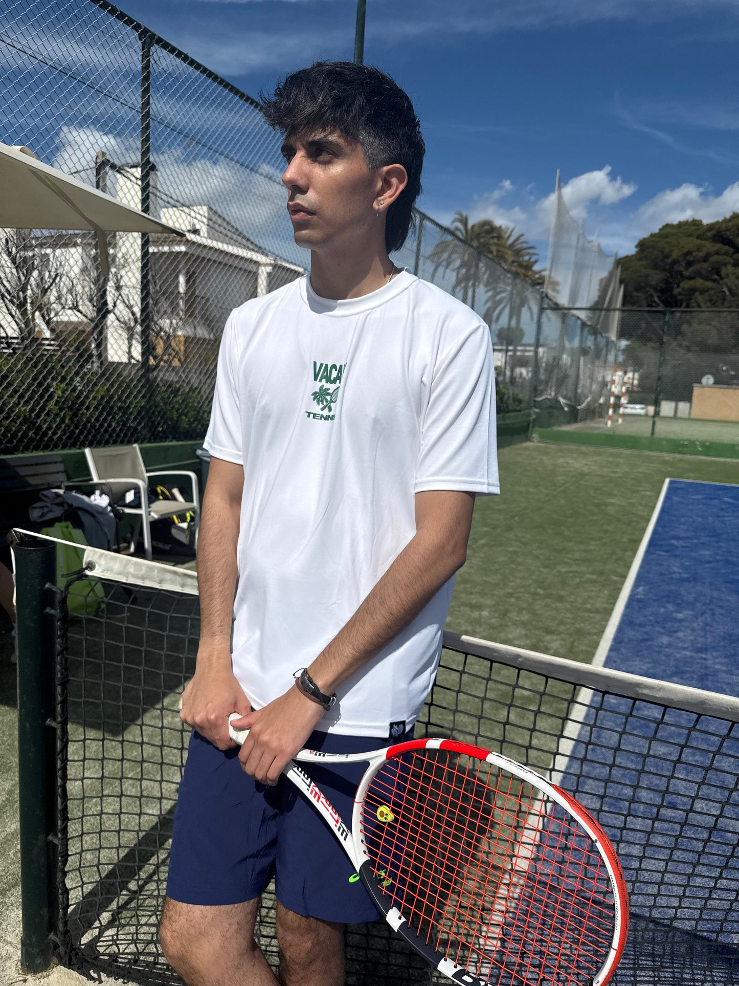 Ace Tennis Men’s Performance Tee - White / Dark Green