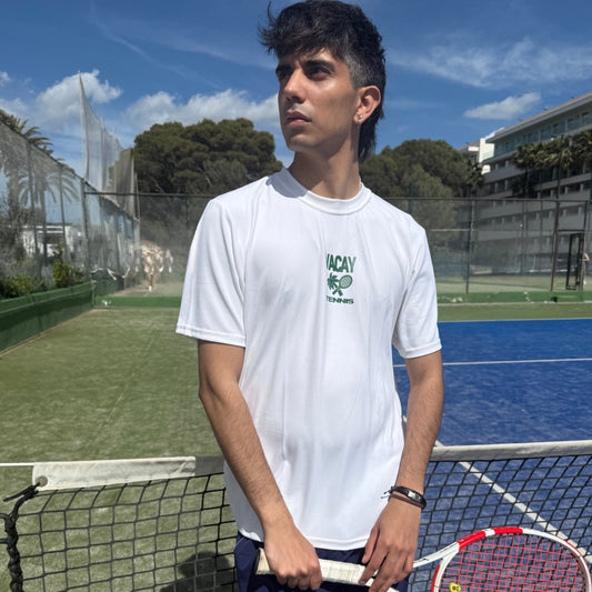 Ace Tennis Men’s Performance Tee - White / Dark Green