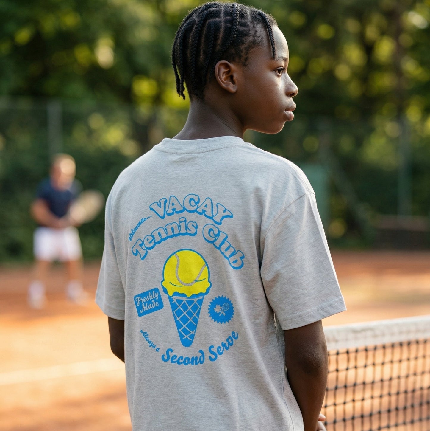 Second Serve Kids Tennis Tee - Graphite