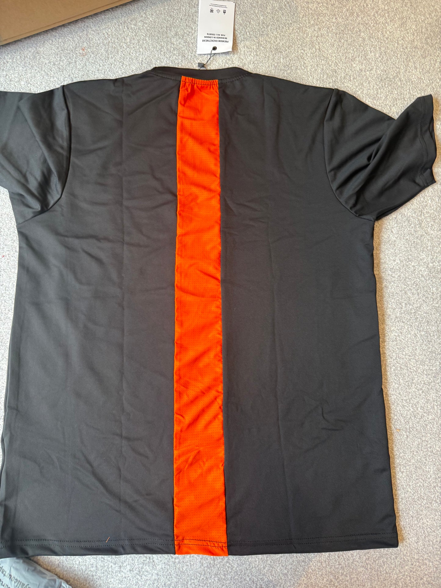Men’s Performance Ultra Court Tee - Charcoal / Orange