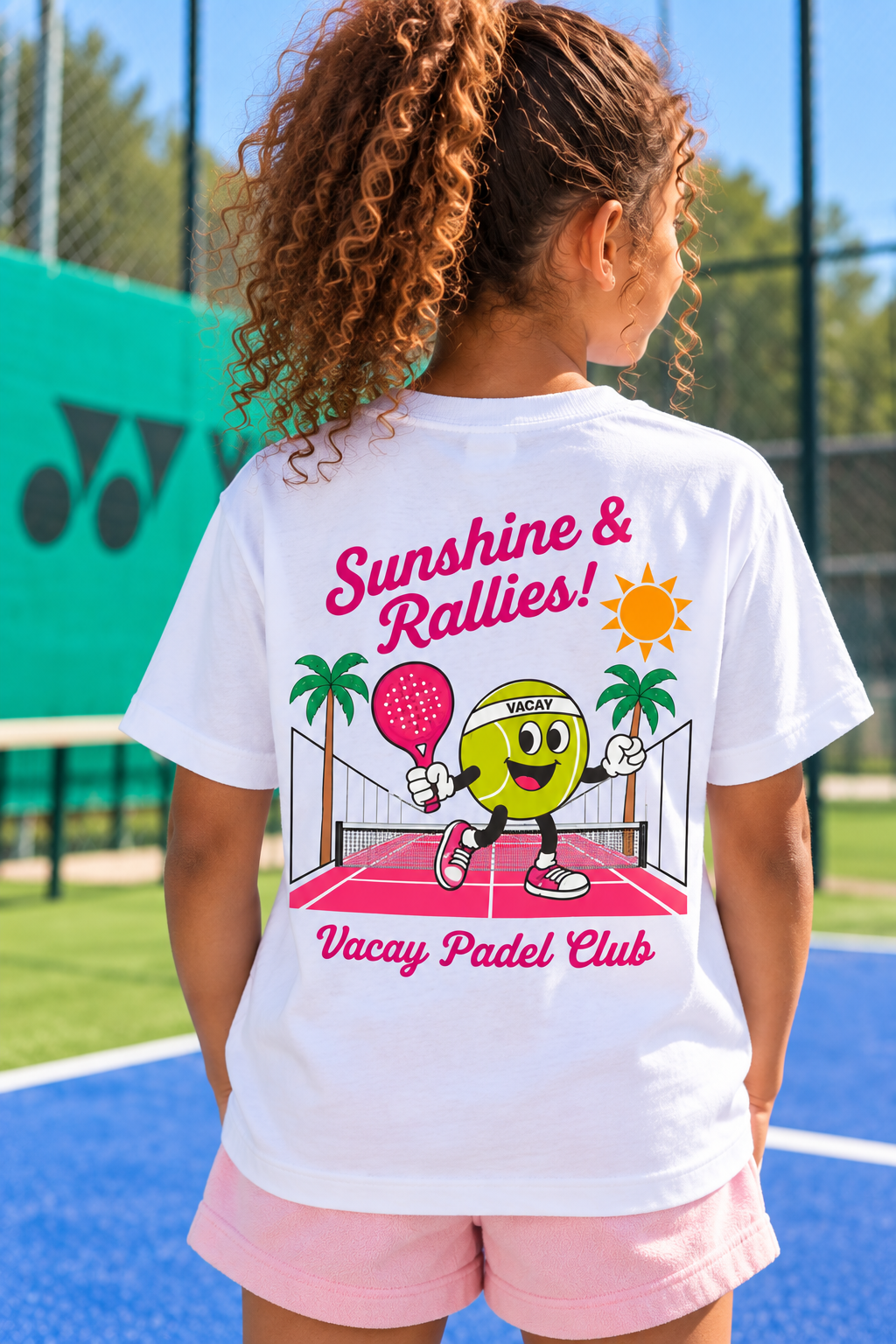 Vacay Padel Club Kids T-shirt - White / Pink
