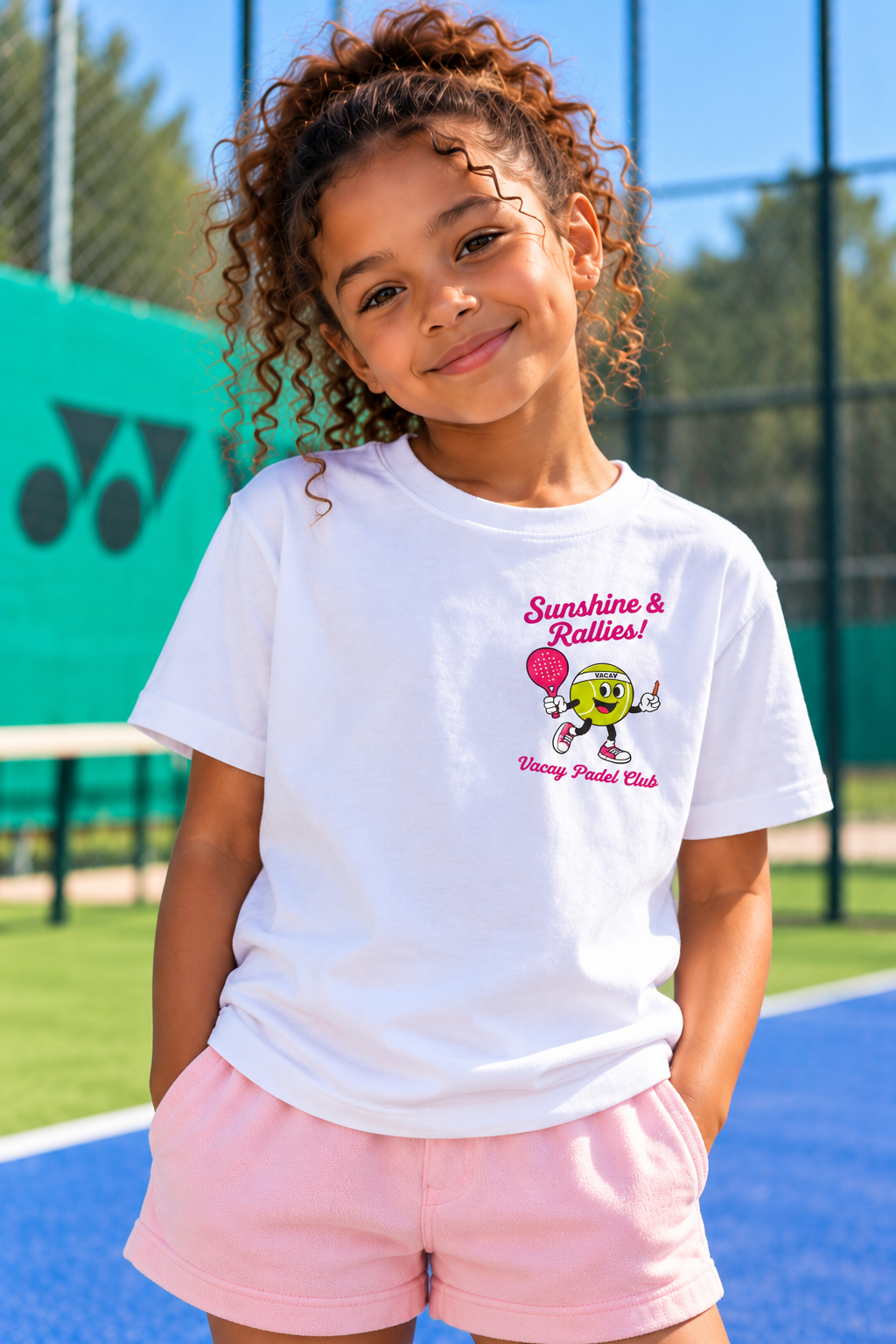 Vacay Padel Club Kids T-shirt - White / Pink