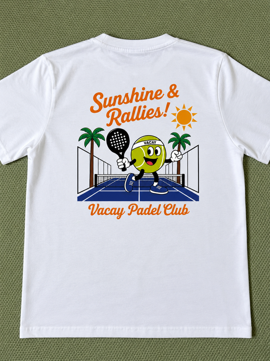 Vacay Padel Club Kids T-shirt - White / Yellow