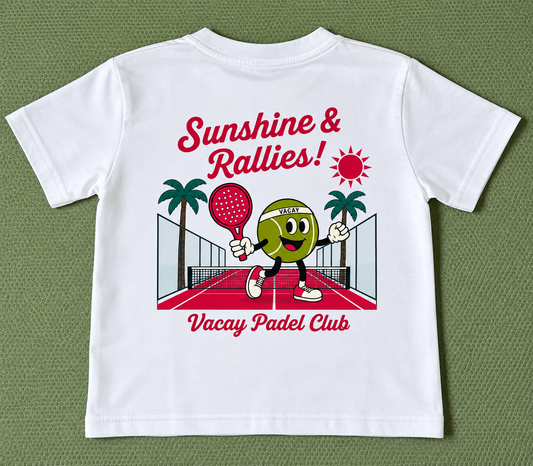 Vacay Padel Club Kids T-shirt - White / Pink
