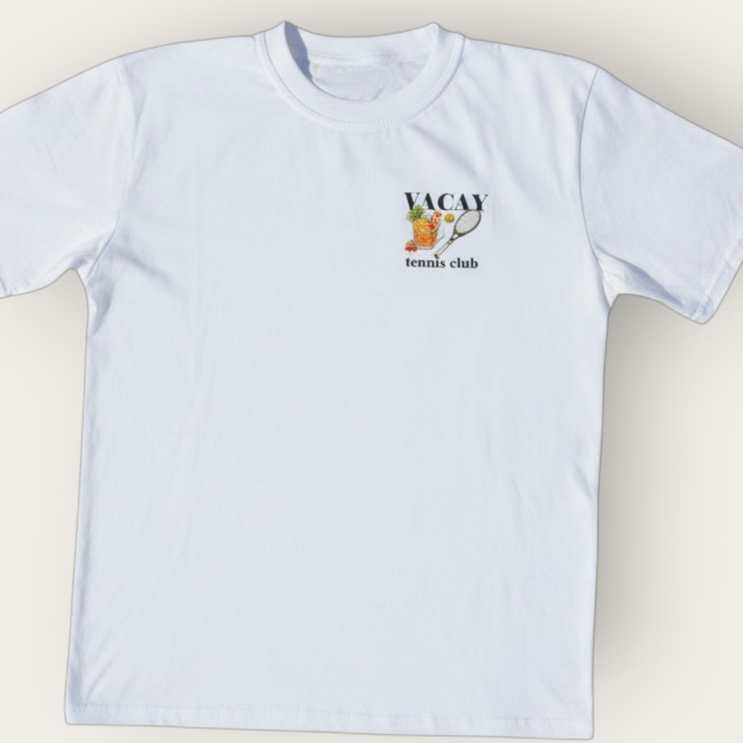 Summer Picnic Tennis Tee Short Sleeve Unisex - white