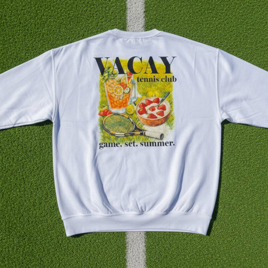 Summer Picnic Long Sleeve Tennis Top Unisex- White