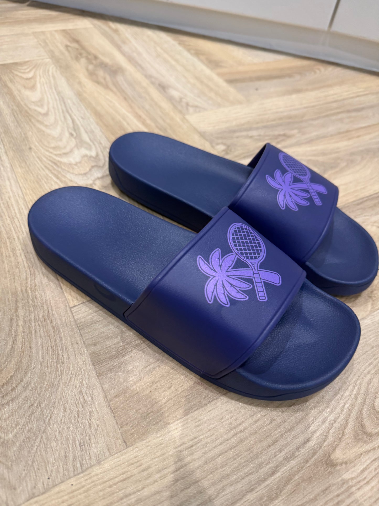Men's Palm Sliders - Blue / Purple