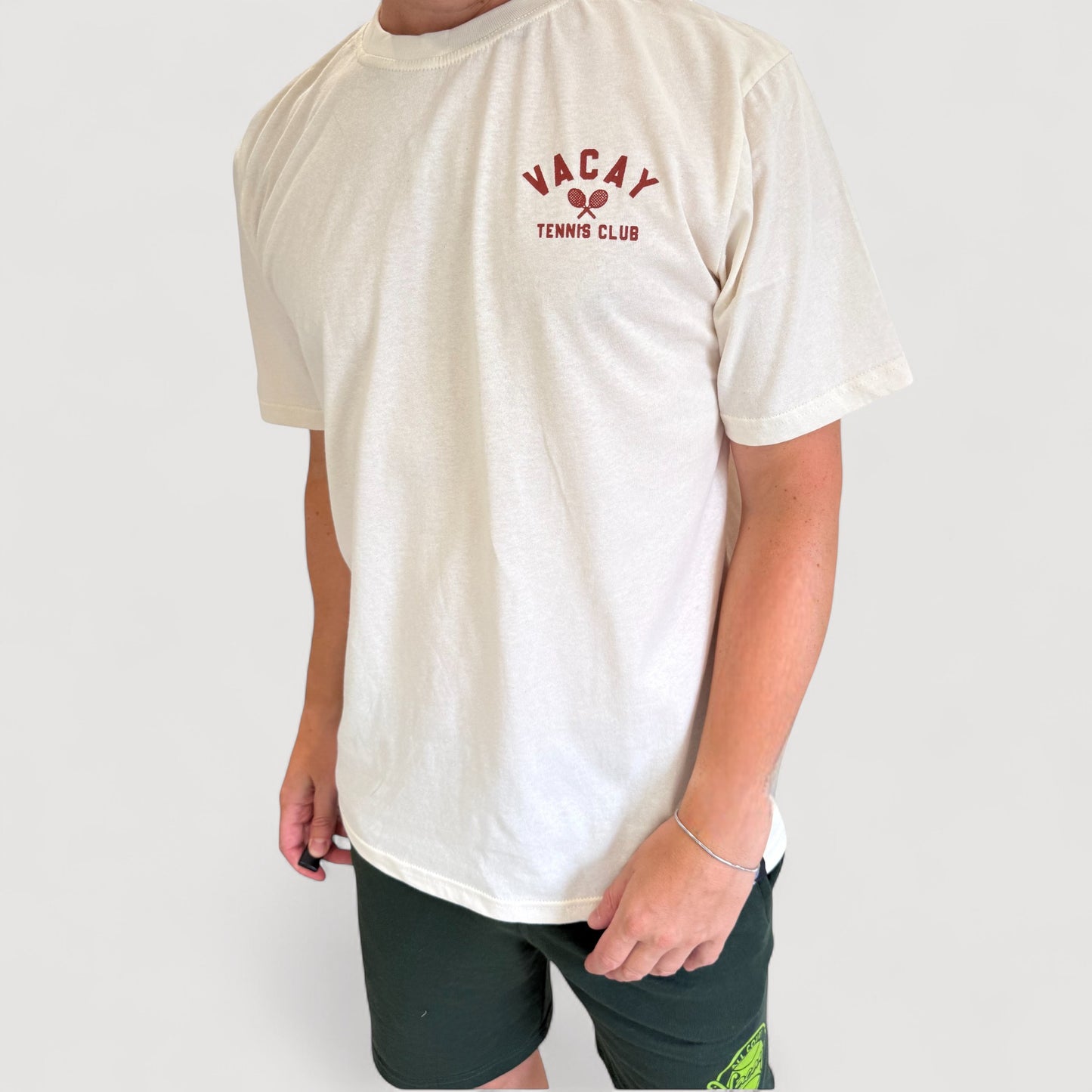 FRENCHY CLUB TENNIS T-SHIRT - UNISEX - SAND/CRIMSON