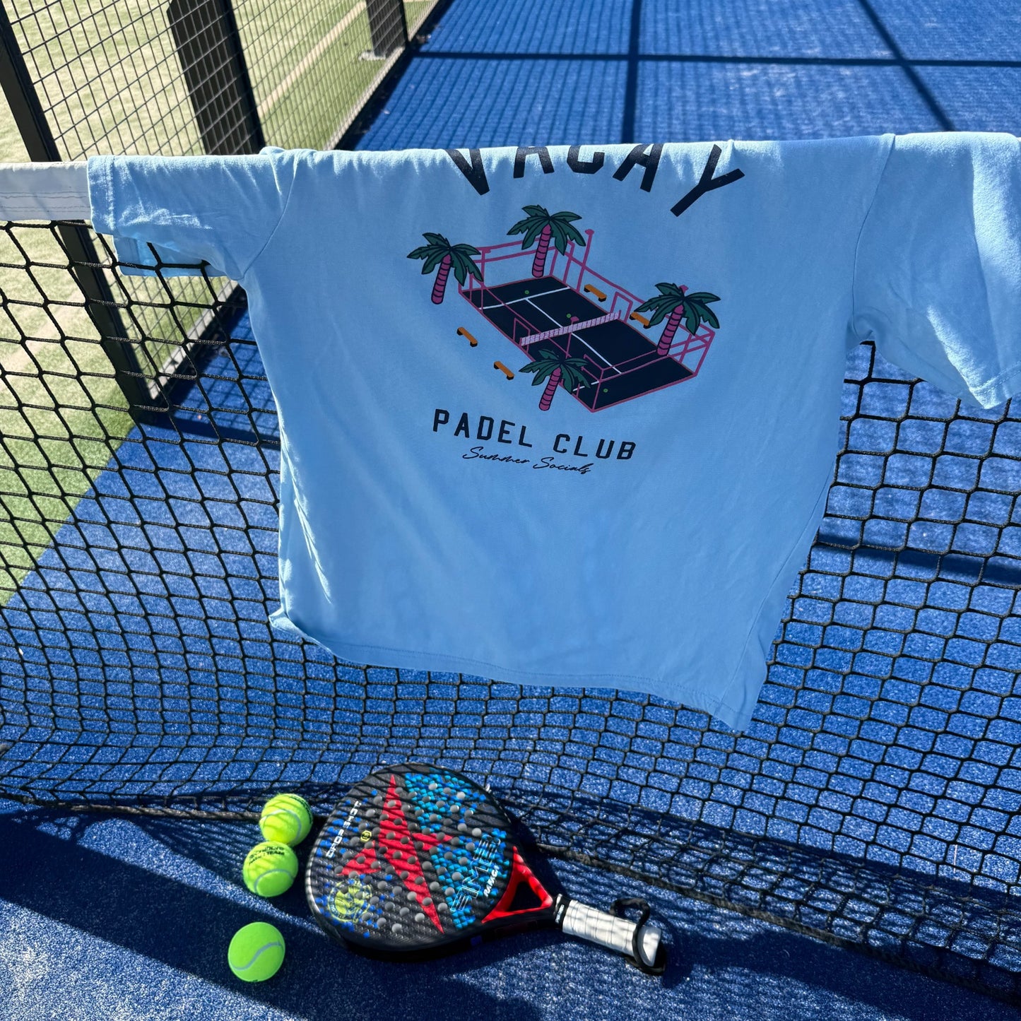 CLUB TROPICANA PADEL T-SHIRT -UNISEX - SKY BLUE