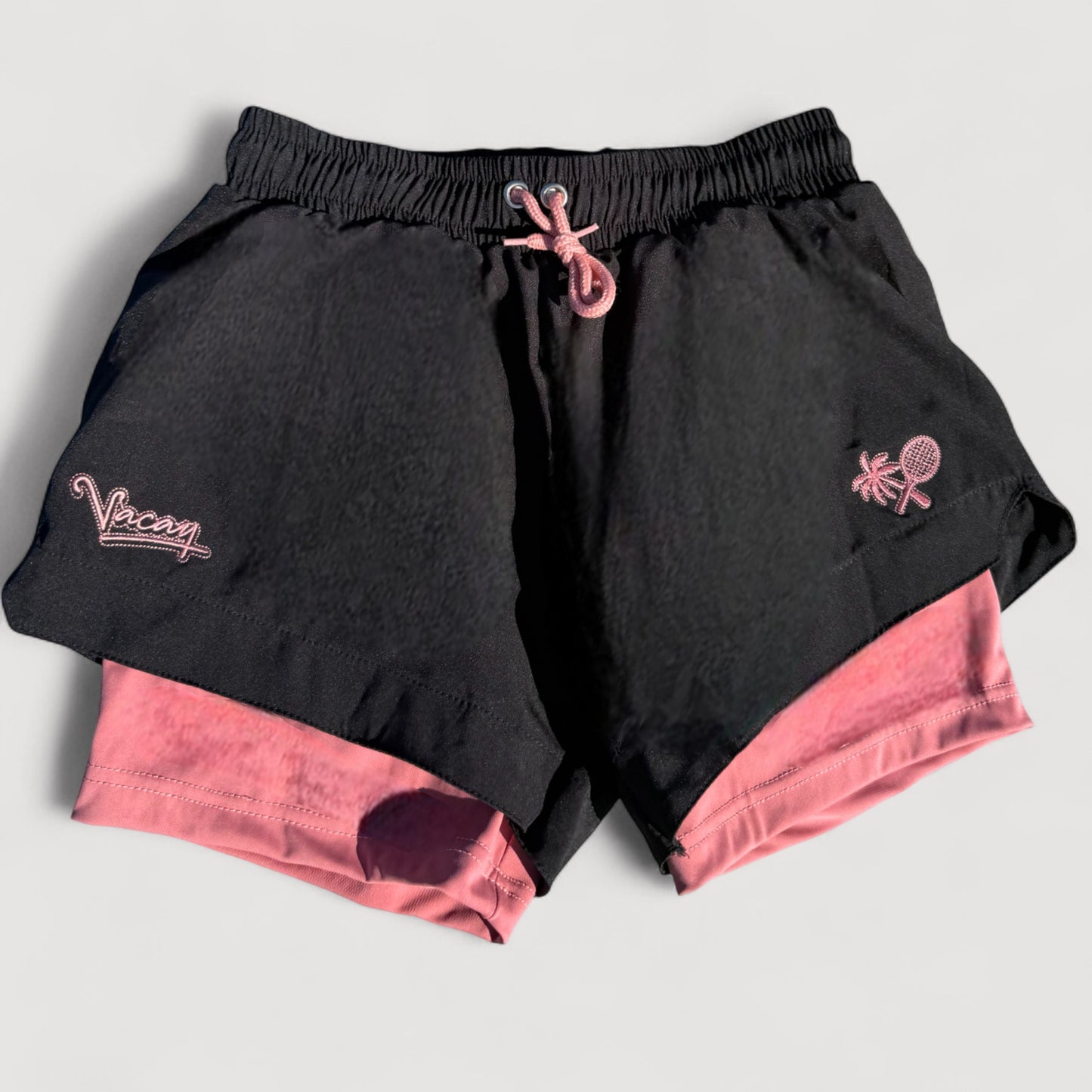 2 IN 1 PERFORMANCE WOMEN'S TEAM SHORTS - BLACK