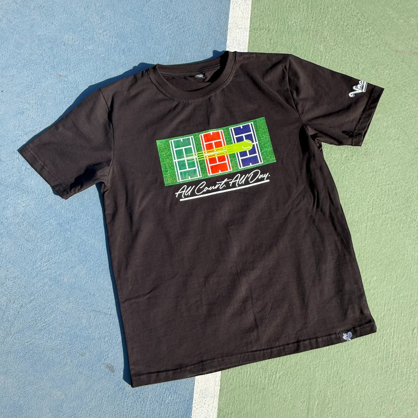 ALL COURT ALL DAY T-SHIRT - UNISEX - BLACK