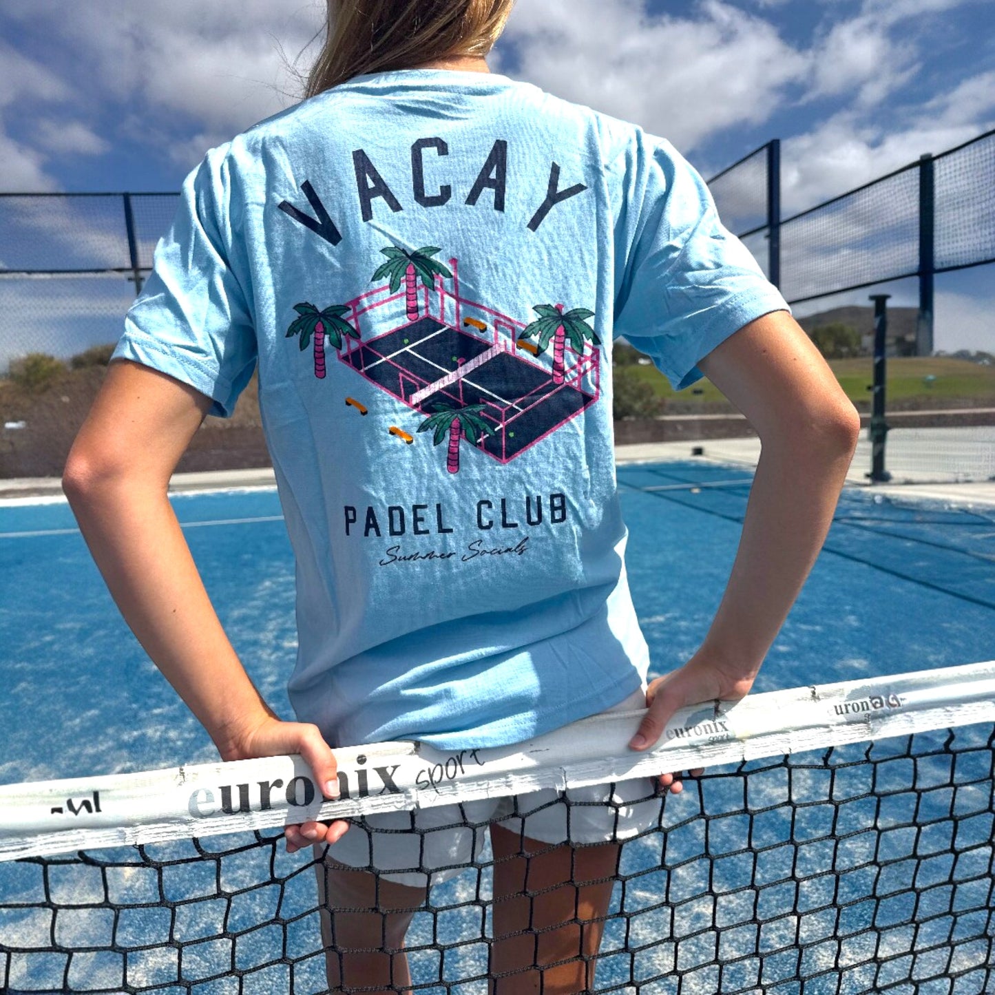 CLUB TROPICANA PADEL T-SHIRT -UNISEX - SKY BLUE
