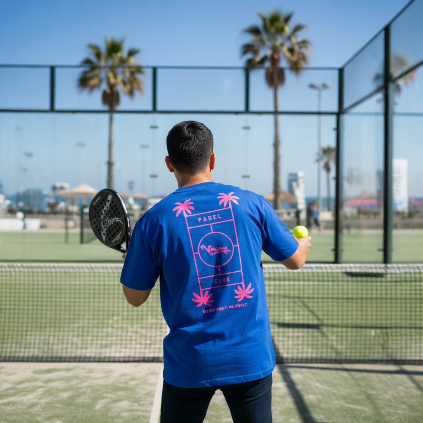 GOLDEN POINT PADEL T-SHIRT - UNISEX - COBALT BLUE