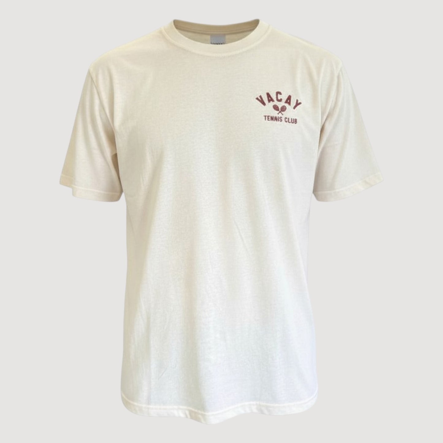 FRENCHY CLUB TENNIS T-SHIRT - UNISEX - SAND/CRIMSON